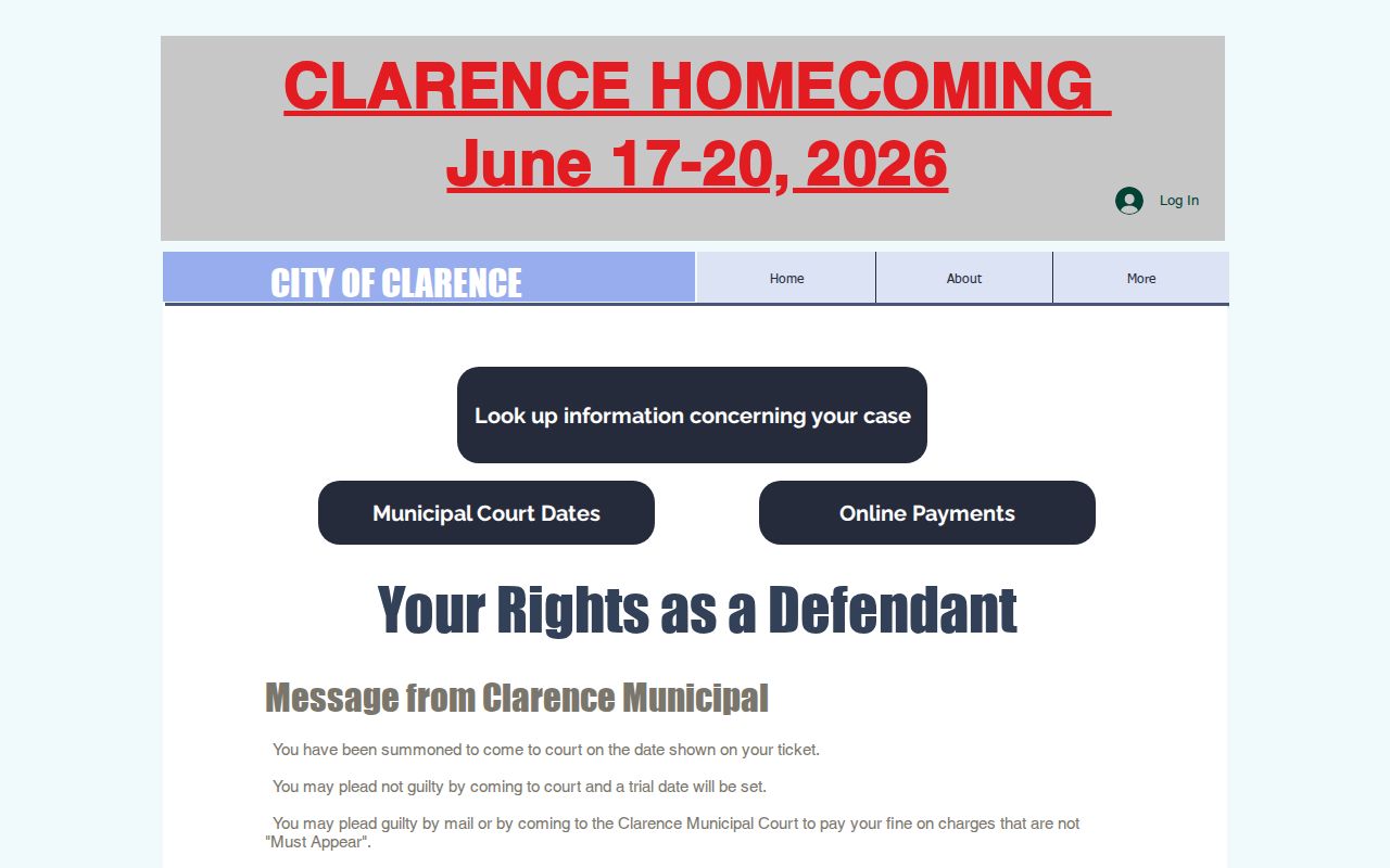 Clarence Shelby County criminal history municipal court instructions