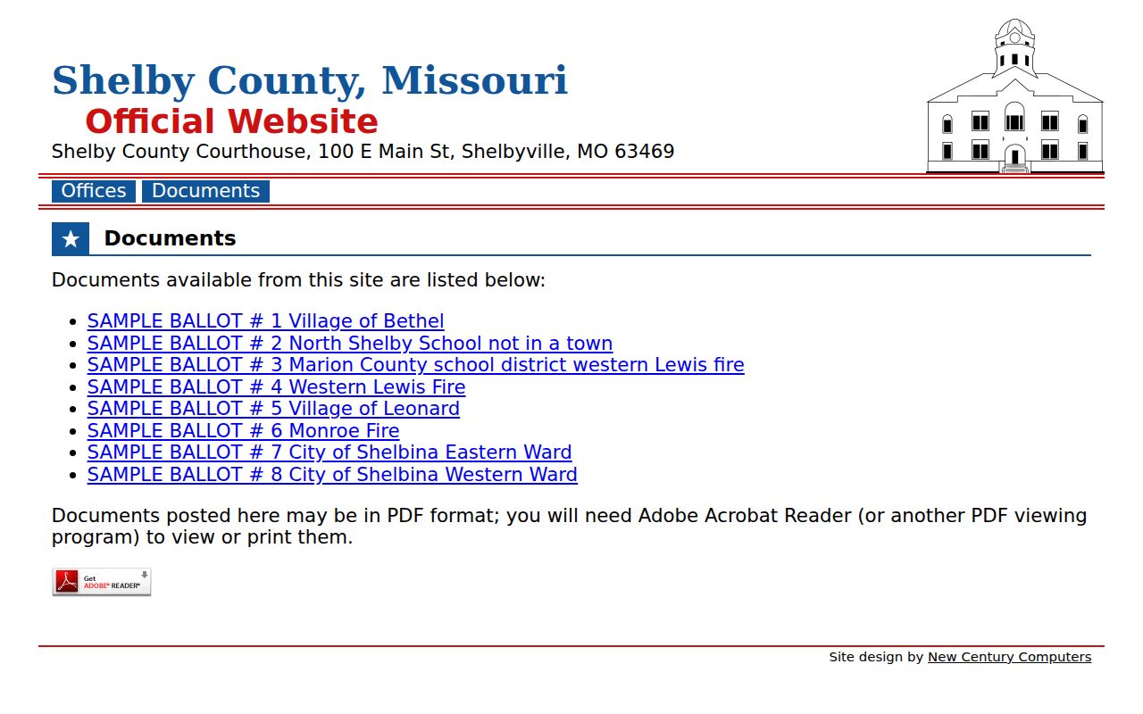 Shelby County criminal records documents page without an online jail roster
