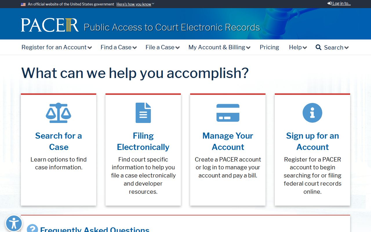 PACER access for federal criminal court cases connected with Shelby County