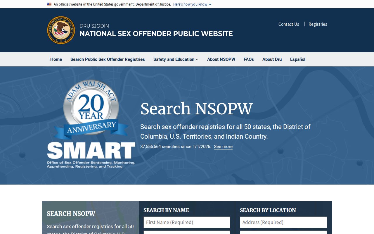 Shelby County sex offender check through the national NSOPW registry