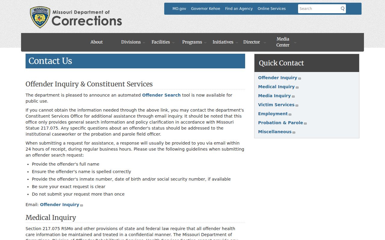 Shelbina Shelby County criminal records Missouri corrections contacts