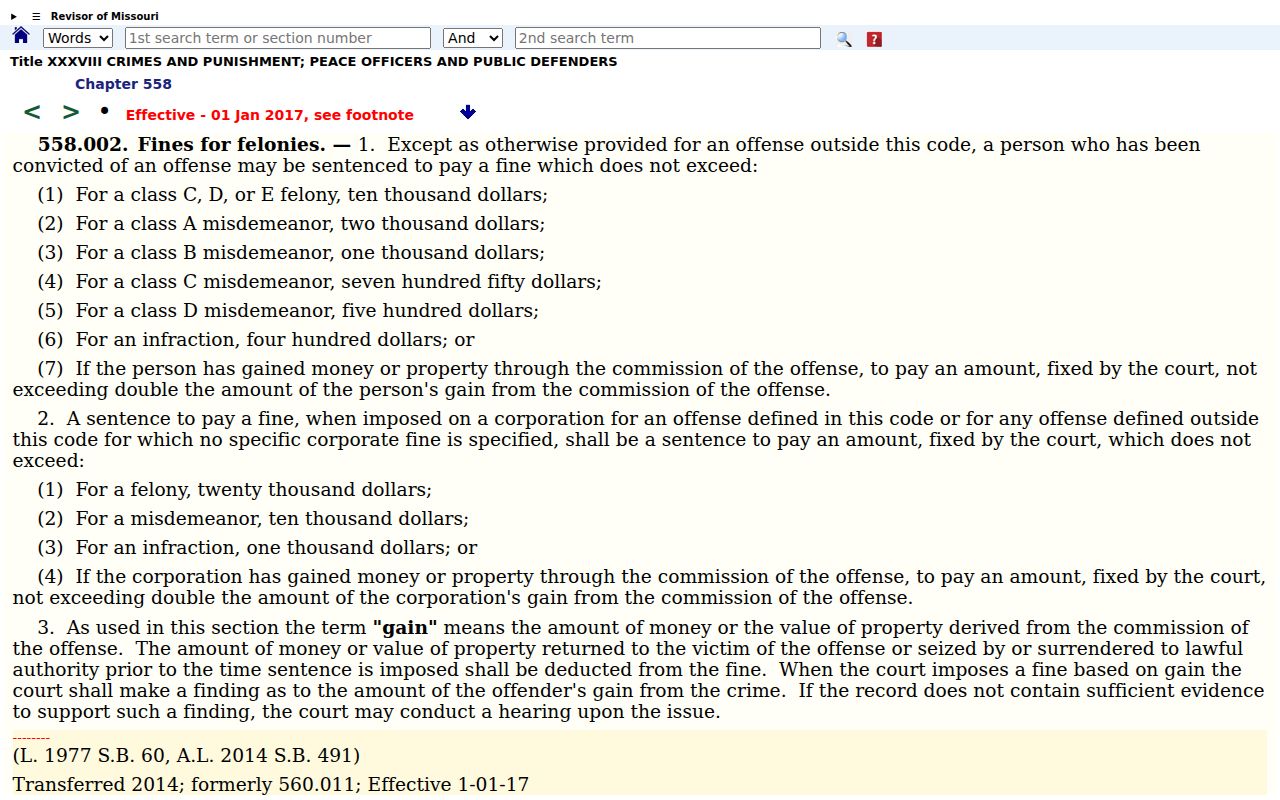 Shelbyville Shelby County criminal history misdemeanor fine provisions